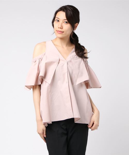 ELIN エリン　デザインシャツブラウス　日本製 ELIN ブラウス シャツ 「ELIN/エリン」「STUDIOUS別注」ギャザー