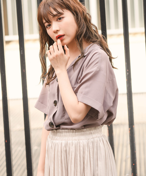 apres jour（アプレジュール）の「スコッチボタン開襟シャツ【ZOZOTOWN限定アイテム】（シャツ/ブラウス・レディース・ブルー/オレンジ系その他/ライトベージュ/モカ/レンガ・フリー）」の17枚目の写真