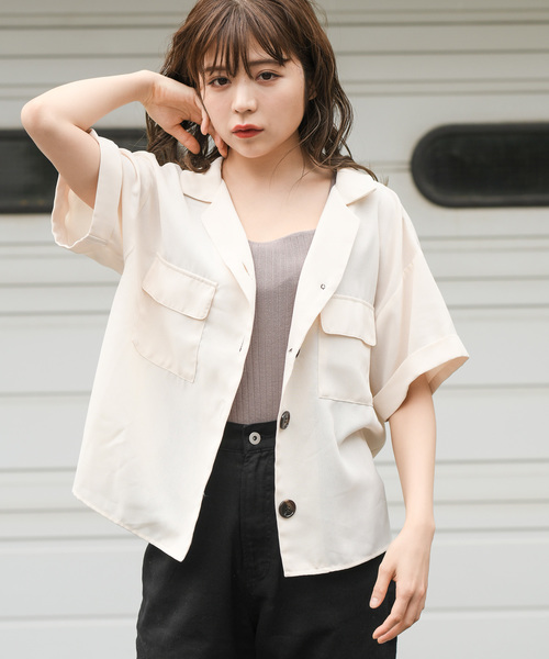apres jour（アプレジュール）の「スコッチボタン開襟シャツ【ZOZOTOWN限定アイテム】（シャツ/ブラウス・レディース・ブルー/オレンジ系その他/ライトベージュ/モカ/レンガ・フリー）」の22枚目の写真