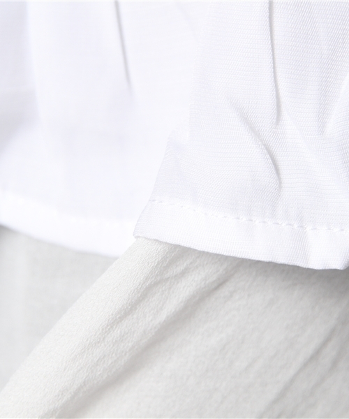 mystic(ミスティック)の「ギャザーフリルブラウス(シャツ/ブラウス・レディース・オフホワイト/ベージュ/ピンク/ミント/ネイビー・フリ-)」の15枚目の写真