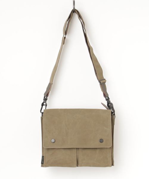BAGGY PORTバギーポートロウ引きボンサックショルダーバッグカーキブラウ ロウビキプラス 2層ショルダーバッグ | BAG | BAGGYPORT