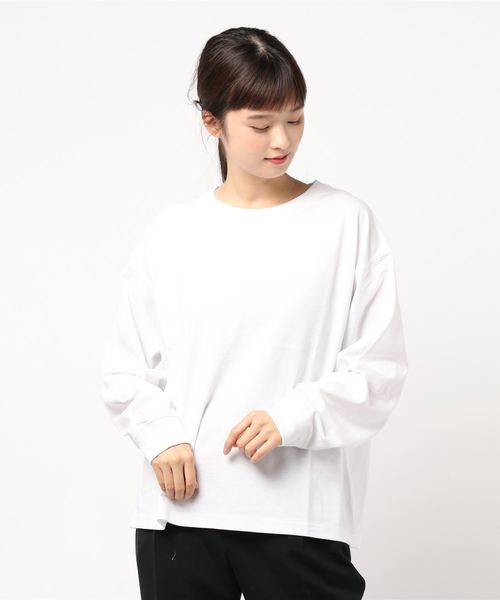 LOWRYS FARM（ローリーズファーム）の「ＵＳＡクルーＴシャツＬＳ　845536（Tシャツ/カットソー・レディース・ブラック/ベージュ/ブラウン/オフホワイト・FREE）」の7枚目の写真
