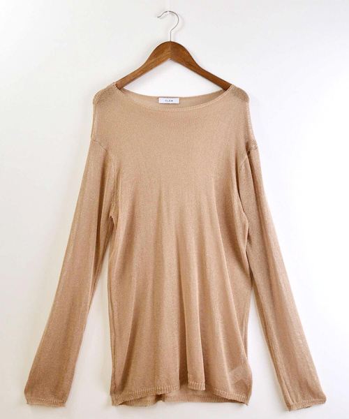 CLEA（クレア）の「シアー ニット ロンTEE（ニット/セーター・レディース・ブラック/ベージュ/アイボリー/ライトピンク/ホワイト・FREE）」の17枚目の写真