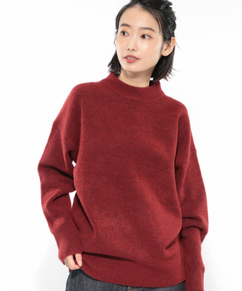 LAKOLE(ラコレ)の「5Gウールストレッチモックネックニット / LAKOLE(ニット/セーター・レディース・ライトグレー/ベージュ/ブルー/キャメル/バーガンディー/チャコール・SMALL/MEDIUM)」の6枚目の写真