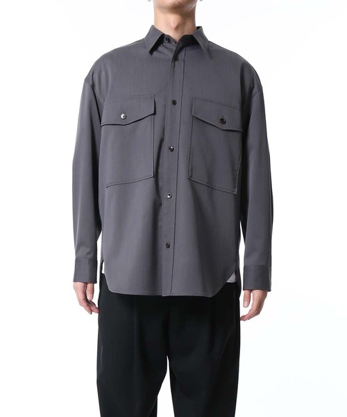 ADAM ET ROPE'（アダムエロペ）の「BANSWARA CPOシャツ（シャツ/ブラウス・メンズ・チャコールグレー/ネイビー・M/L）」の13枚目の写真