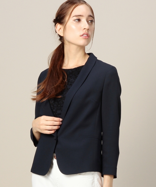 BEAUTY&YOUTH UNITED ARROWS(ビューティーアンドユースユナイテッドアローズ)の「BYTF ジョーゼットジャケット◆(テーラードジャケット・レディース・ブラック/ベージュ/ネイビー・フリー)」の3枚目の写真