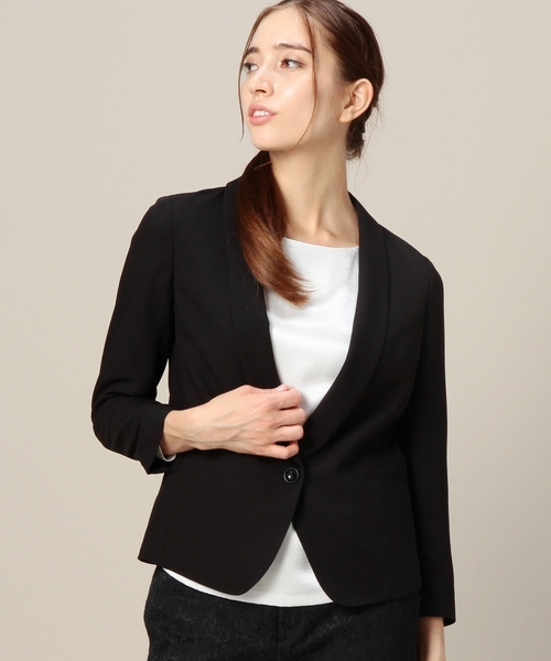 BEAUTY&YOUTH UNITED ARROWS(ビューティーアンドユースユナイテッドアローズ)の「BYTF ジョーゼットジャケット◆(テーラードジャケット・レディース・ブラック/ベージュ/ネイビー・フリー)」の1枚目の写真