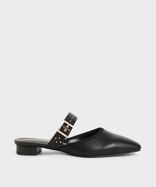 CHARLES & KEITH(チャールズ & キース)の「バックルディテール スタッズドミュール / Buckle Detail