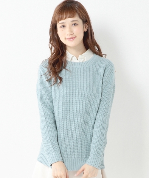 Jewel Changes(ジュエルチェンジズ)の「★JC C/AC アゼ ドロップショルダー プルオーバー ◆(ニット/セーター・レディース・オフホワイト/ライトピンク/ライム・フリー)」の18枚目の写真