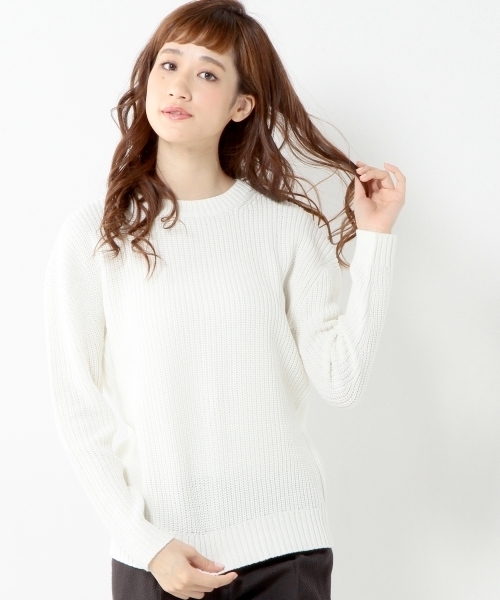 Jewel Changes(ジュエルチェンジズ)の「★JC C/AC アゼ ドロップショルダー プルオーバー ◆(ニット/セーター・レディース・オフホワイト/ライトピンク/ライム・フリー)」の21枚目の写真