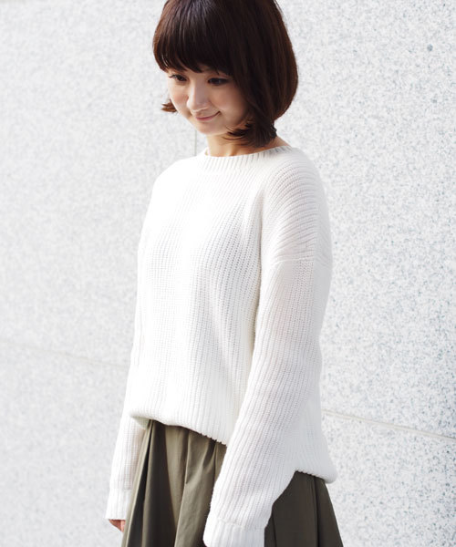 Jewel Changes(ジュエルチェンジズ)の「★JC C/AC アゼ ドロップショルダー プルオーバー ◆(ニット/セーター・レディース・オフホワイト/ライトピンク/ライム・フリー)」の17枚目の写真