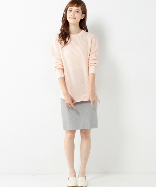 Jewel Changes(ジュエルチェンジズ)の「★JC C/AC アゼ ドロップショルダー プルオーバー ◆(ニット/セーター・レディース・オフホワイト/ライトピンク/ライム・フリー)」の13枚目の写真