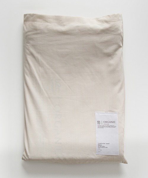 sarasa design（サラサデザイン）の「b2c オーガニックコットン コンフォーターケース シングルストライプ（寝具・レディース・チャコールグレー/ライトグレー・ONESIZE）」の9枚目の写真