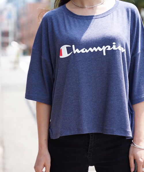 Champion(チャンピオン)の「【CHAMPION/チャンピオン】ロゴプリントTシャツ CW-RS304 ストレッチ素材 ブランドロゴ(Tシャツ/カットソー・レディース・グレー/オレンジ系その他/ブルー/ネイビー/ホワイト・MEDIUM/LARGE)」の3枚目の写真