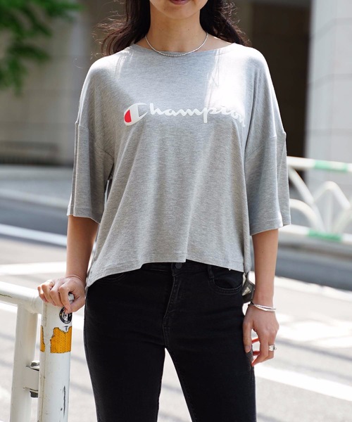 Champion(チャンピオン)の「【CHAMPION/チャンピオン】ロゴプリントTシャツ CW-RS304 ストレッチ素材 ブランドロゴ(Tシャツ/カットソー・レディース・グレー/オレンジ系その他/ブルー/ネイビー/ホワイト・MEDIUM/LARGE)」の6枚目の写真