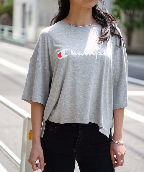 Champion(チャンピオン)の「【CHAMPION/チャンピオン】ロゴプリントTシャツ CW-RS304 ストレッチ素材 ブランドロゴ(Tシャツ/カットソー・レディース・グレー/オレンジ系その他/ブルー/ネイビー/ホワイト・MEDIUM/LARGE)」の8枚目の写真