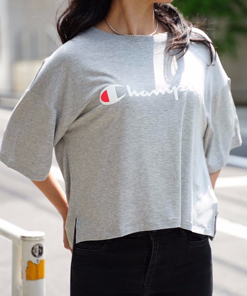 Champion(チャンピオン)の「【CHAMPION/チャンピオン】ロゴプリントTシャツ CW-RS304 ストレッチ素材 ブランドロゴ(Tシャツ/カットソー・レディース・グレー/オレンジ系その他/ブルー/ネイビー/ホワイト・MEDIUM/LARGE)」の9枚目の写真