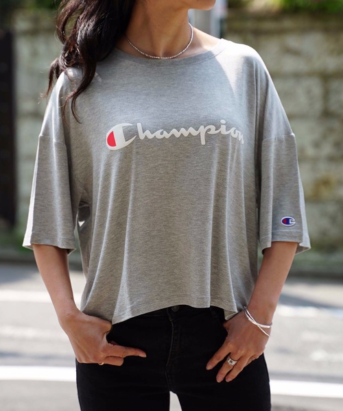 Champion(チャンピオン)の「【CHAMPION/チャンピオン】ロゴプリントTシャツ CW-RS304 ストレッチ素材 ブランドロゴ(Tシャツ/カットソー・レディース・グレー/オレンジ系その他/ブルー/ネイビー/ホワイト・MEDIUM/LARGE)」の21枚目の写真