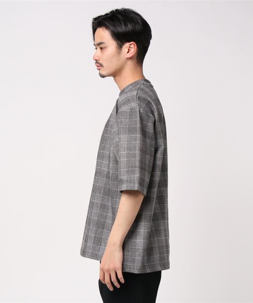 WEGO（ウィゴー）の「WEGO/チェック5分袖プルオーバー（Tシャツ/カットソー・メンズ・グレー系その他2/ブラウン系その他2/ベージュ系その他2・MEDIUM/LARGE）」の5枚目の写真