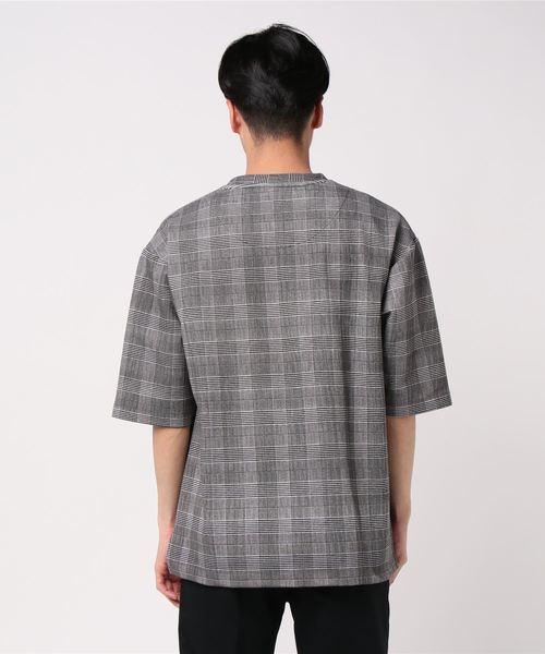 WEGO（ウィゴー）の「WEGO/チェック5分袖プルオーバー（Tシャツ/カットソー・メンズ・グレー系その他2/ブラウン系その他2/ベージュ系その他2・MEDIUM/LARGE）」の4枚目の写真