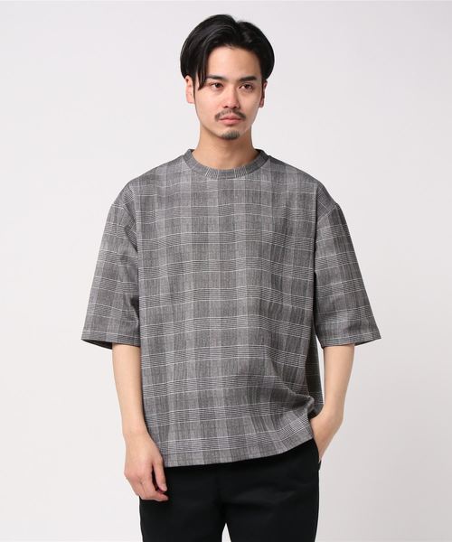 WEGO（ウィゴー）の「WEGO/チェック5分袖プルオーバー（Tシャツ/カットソー・メンズ・グレー系その他2/ブラウン系その他2/ベージュ系その他2・MEDIUM/LARGE）」の7枚目の写真