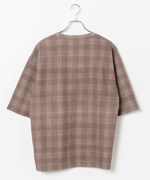 WEGO（ウィゴー）の「WEGO/チェック5分袖プルオーバー（Tシャツ/カットソー・メンズ・グレー系その他2/ブラウン系その他2/ベージュ系その他2・MEDIUM/LARGE）」の14枚目の写真