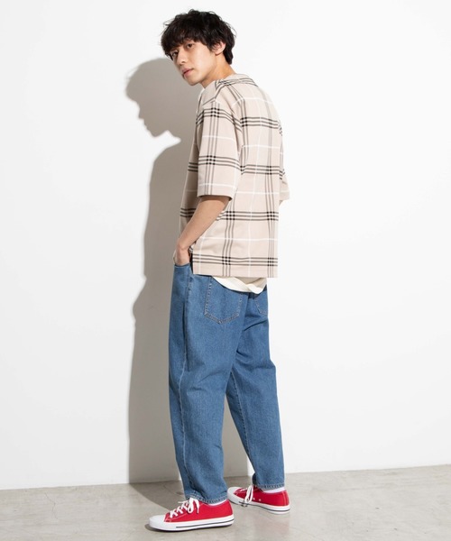 WEGO（ウィゴー）の「WEGO/チェック5分袖プルオーバー（Tシャツ/カットソー・メンズ・グレー系その他2/ブラウン系その他2/ベージュ系その他2・MEDIUM/LARGE）」の21枚目の写真