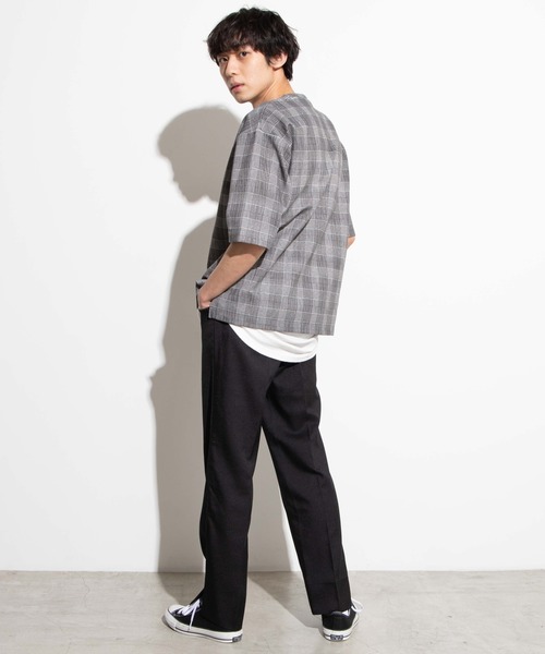 WEGO（ウィゴー）の「WEGO/チェック5分袖プルオーバー（Tシャツ/カットソー・メンズ・グレー系その他2/ブラウン系その他2/ベージュ系その他2・MEDIUM/LARGE）」の17枚目の写真