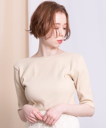 flowriri バックオープンリブトップス