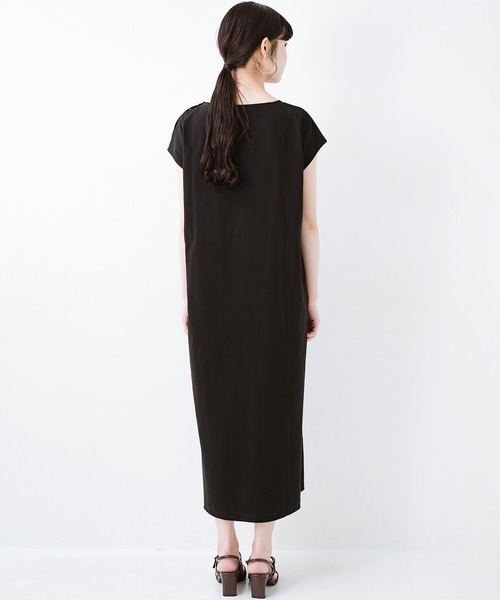 別注lee 肩ボタンでさりげなく視線を上に向けてくれる セール 簡単ベンリなカットソーロングワンピース ワンピース Haco ハコ のファッション
