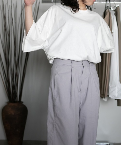 chuclla(チュクラ)の「【chuclla】【2020/SS】organic cottion サイドスリットTシャツ chw1133(Tシャツ/カットソー・レディース・ホワイト/ブラック/ベージュ/モカ・FREE)」の7枚目の写真