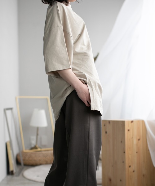 chuclla(チュクラ)の「【chuclla】【2020/SS】organic cottion サイドスリットTシャツ chw1133(Tシャツ/カットソー・レディース・ホワイト/ブラック/ベージュ/モカ・FREE)」の15枚目の写真