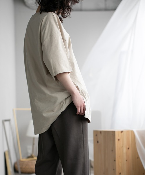 chuclla(チュクラ)の「【chuclla】【2020/SS】organic cottion サイドスリットTシャツ chw1133(Tシャツ/カットソー・レディース・ホワイト/ブラック/ベージュ/モカ・FREE)」の16枚目の写真