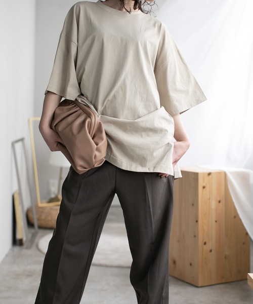 chuclla(チュクラ)の「【chuclla】【2020/SS】organic cottion サイドスリットTシャツ chw1133(Tシャツ/カットソー・レディース・ホワイト/ブラック/ベージュ/モカ・FREE)」の17枚目の写真