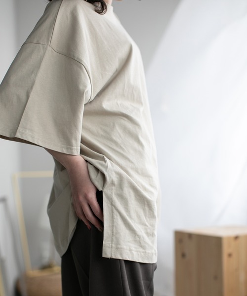 chuclla(チュクラ)の「【chuclla】【2020/SS】organic cottion サイドスリットTシャツ chw1133(Tシャツ/カットソー・レディース・ホワイト/ブラック/ベージュ/モカ・FREE)」の18枚目の写真
