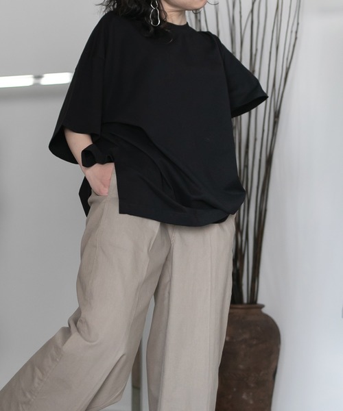 chuclla(チュクラ)の「【chuclla】【2020/SS】organic cottion サイドスリットTシャツ chw1133(Tシャツ/カットソー・レディース・ホワイト/ブラック/ベージュ/モカ・FREE)」の19枚目の写真