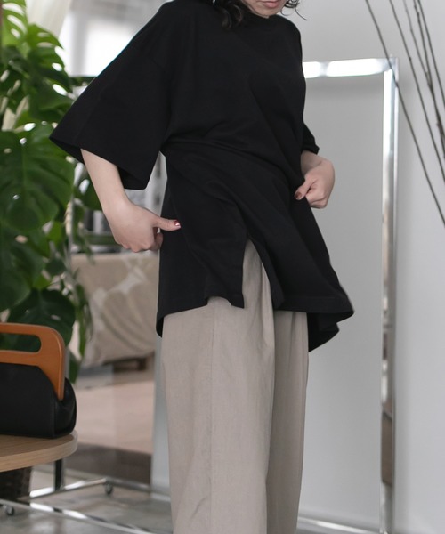 chuclla(チュクラ)の「【chuclla】【2020/SS】organic cottion サイドスリットTシャツ chw1133(Tシャツ/カットソー・レディース・ホワイト/ブラック/ベージュ/モカ・FREE)」の21枚目の写真