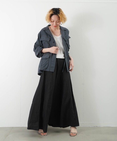 美品✨️unfil アンフィル シルク＆コットンツイル ミリタリージャケット unfil アンフィル シルク＆コットンツイル ミリタリージャケット