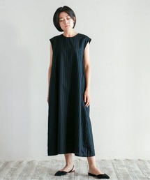 NOMBRE IMPAIR | BBM【Fabric in Italy】フロッキーストライプ フレアワンピース(ワンピース)