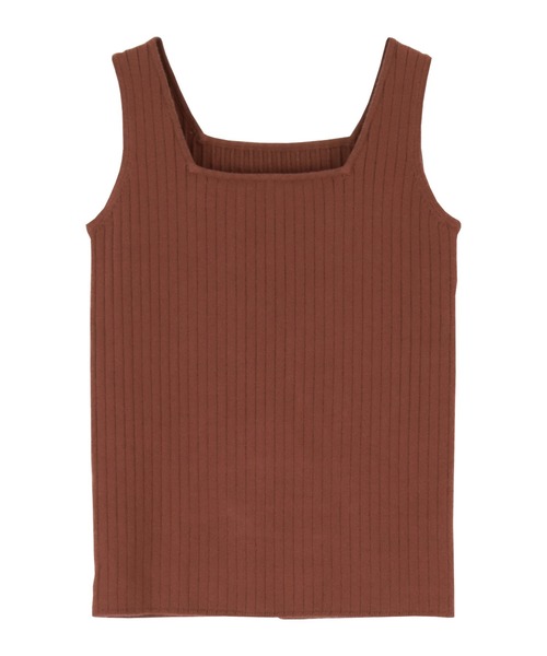 titivate（ティティベイト）の「ｽｸｴｱﾈｯｸﾀﾝｸﾄｯﾌﾟﾆｯﾄ（キャミソール・レディース・ブルー/ブラウン系その他/グレイッシュベージュ/ベージュ/ブラック・M/L）」の13枚目の写真