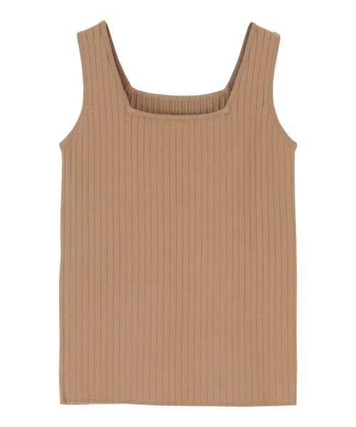 titivate（ティティベイト）の「ｽｸｴｱﾈｯｸﾀﾝｸﾄｯﾌﾟﾆｯﾄ（キャミソール・レディース・ブルー/ブラウン系その他/グレイッシュベージュ/ベージュ/ブラック・M/L）」の22枚目の写真