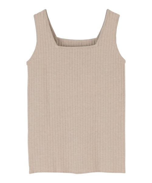 titivate（ティティベイト）の「ｽｸｴｱﾈｯｸﾀﾝｸﾄｯﾌﾟﾆｯﾄ（キャミソール・レディース・ブルー/ブラウン系その他/グレイッシュベージュ/ベージュ/ブラック・M/L）」の6枚目の写真