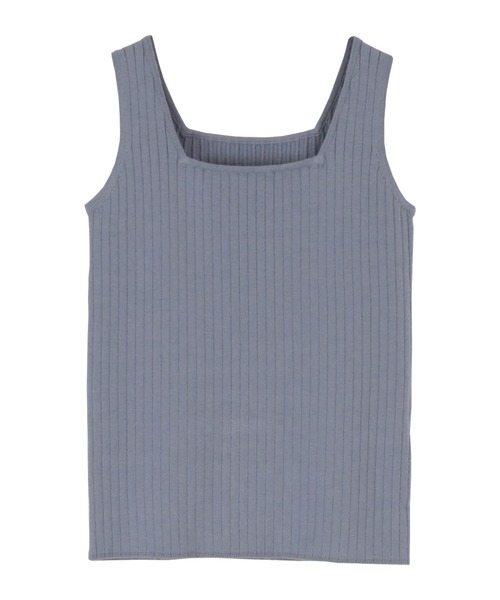 titivate（ティティベイト）の「ｽｸｴｱﾈｯｸﾀﾝｸﾄｯﾌﾟﾆｯﾄ（キャミソール・レディース・ブルー/ブラウン系その他/グレイッシュベージュ/ベージュ/ブラック・M/L）」の10枚目の写真