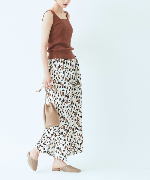 titivate（ティティベイト）の「ｽｸｴｱﾈｯｸﾀﾝｸﾄｯﾌﾟﾆｯﾄ（キャミソール・レディース・ブルー/ブラウン系その他/グレイッシュベージュ/ベージュ/ブラック・M/L）」の9枚目の写真