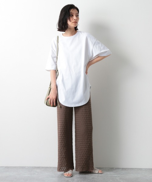 LAKOLE(ラコレ)の「ラウンドヘムBIG-Tシャツ / LAKOLE(Tシャツ/カットソー・レディース・オフホワイト/ベージュ/カーキ/グレー・SMALL/MEDIUM)」の18枚目の写真