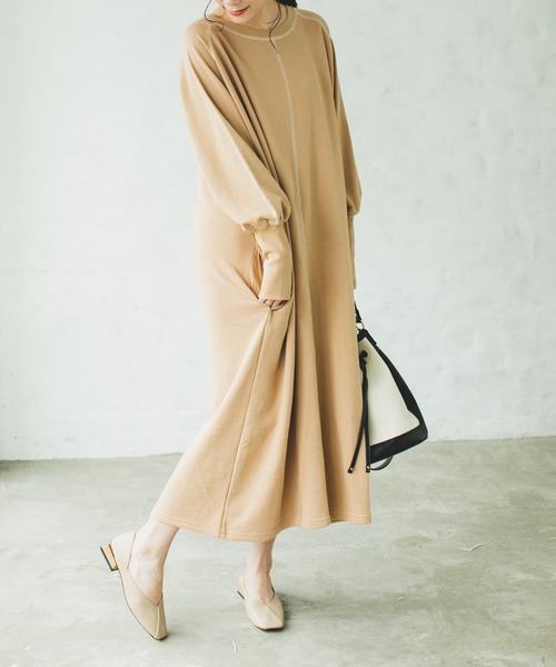 Original万能スウェット 裏毛 ステッチ ロング リブ袖 バック スリット 長袖 スウェット ワンピース ワンピース Pairmanon ペアマノン のファッション通販 Zozotown