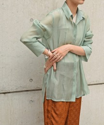 Marient | シアーシャツカフスBL/ブラウス(シャツ/ブラウス)