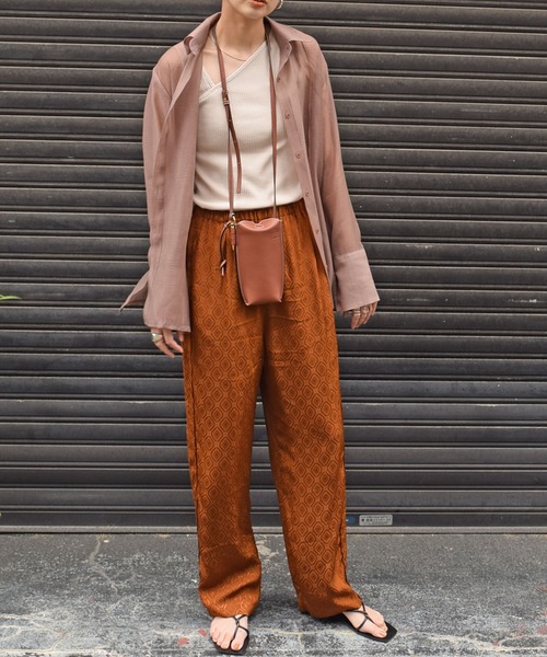 Marient（マリエント）の「シアーシャツカフスBL/ブラウス（シャツ/ブラウス・レディース・ブラウン/ミント・FREE）」の5枚目の写真