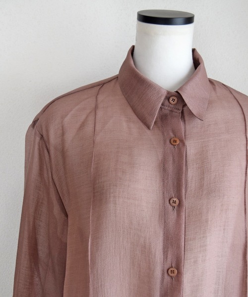 Marient（マリエント）の「シアーシャツカフスBL/ブラウス（シャツ/ブラウス・レディース・ブラウン/ミント・FREE）」の8枚目の写真