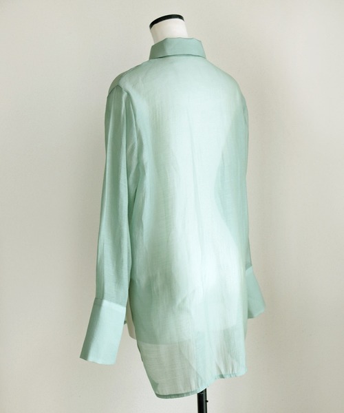 Marient（マリエント）の「シアーシャツカフスBL/ブラウス（シャツ/ブラウス・レディース・ブラウン/ミント・FREE）」の15枚目の写真